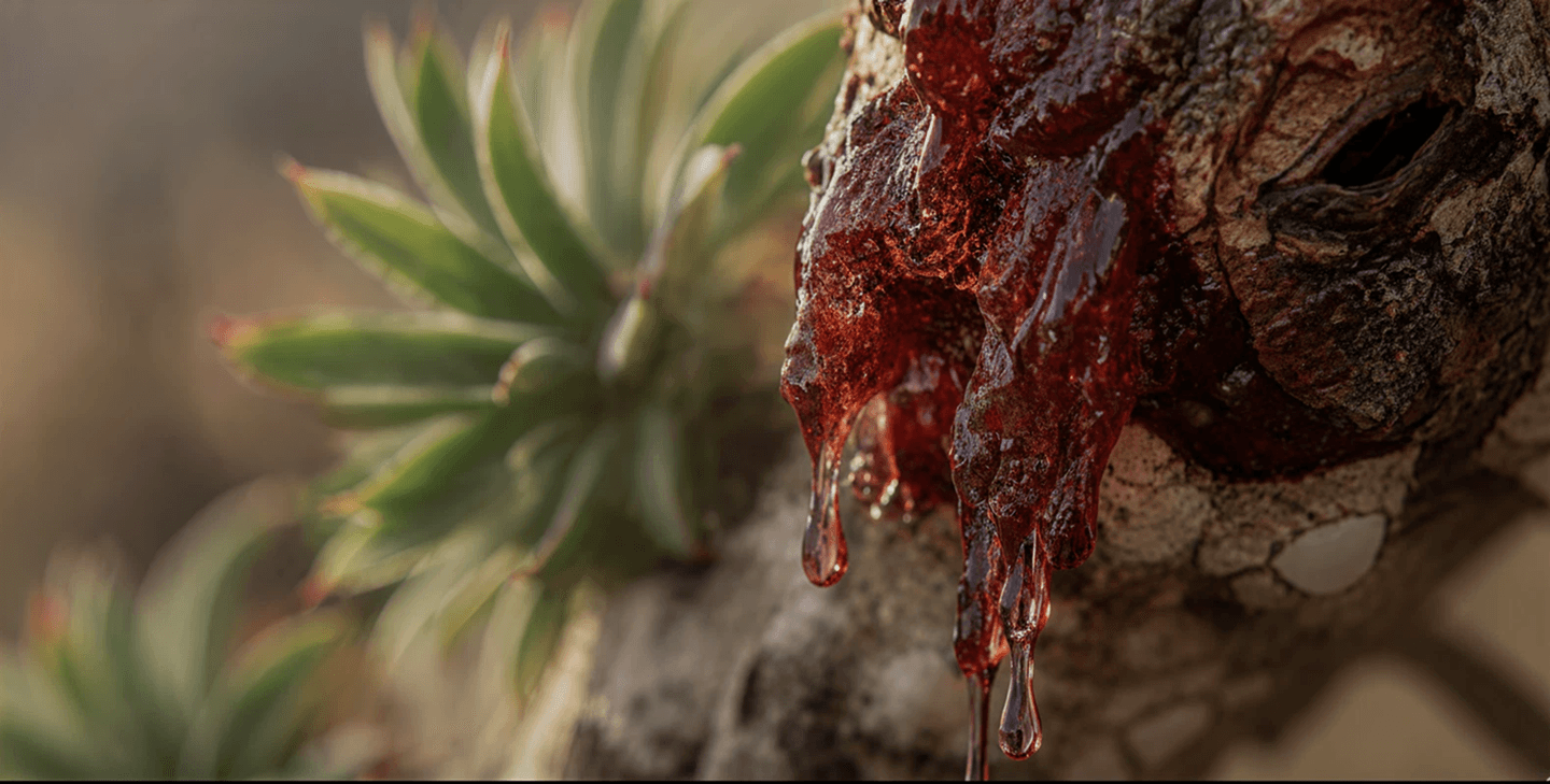 Dragon Blood tree extract with botanical leaves