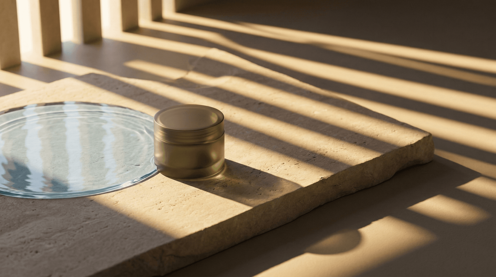 Petri dish with cream and serum jar on wooden board